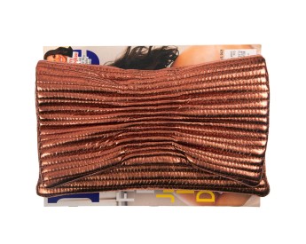 Bow Faux Leather Envelope Clutch