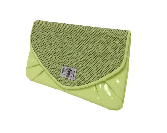 Green Metal Mesh Clutch