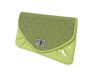 Green Metal Mesh Clutch