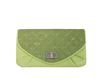 Green Metal Mesh Clutch