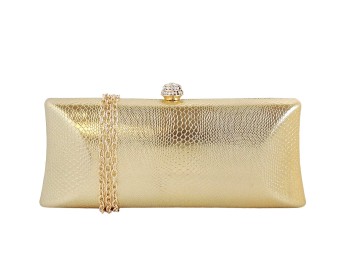 Gold Metal Hardshell Evening Clutch