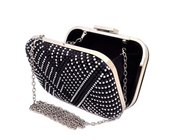 Black and Silver Box Clutch