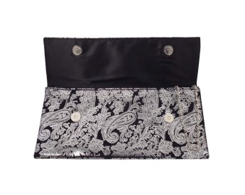 Paisley print clutch