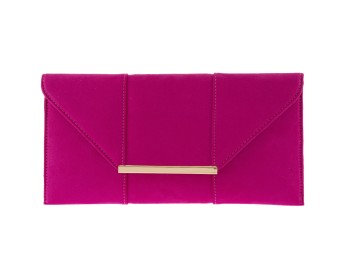 Rose Red Faux Suede Envelope Clutch