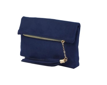 Suede tassel foldover mini bag