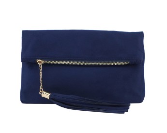 Suede tassel foldover mini bag