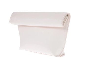 White Faux Leather Oversized Folding Clutch
