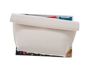 White Faux Leather Oversized Folding Clutch