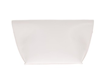 White Faux Leather Oversized Folding Clutch