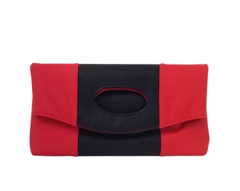 Red and black color matching foldable clutch