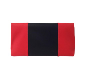 Red and black color matching foldable clutch