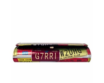 License Plate Faux Patent Leather Bow Clutch