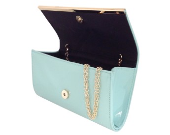 Faux Patent Glossy Candy Clutch