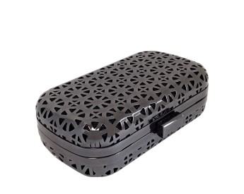 Black Metal Box Clutch