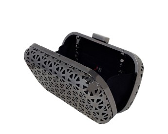 Black Metal Box Clutch