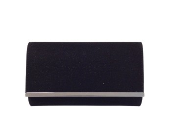 Black shiny evening clutch
