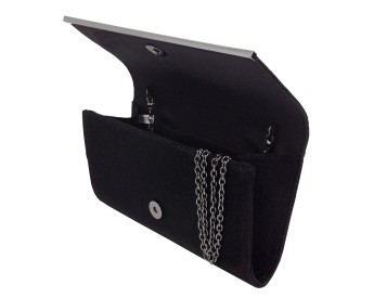 Black shiny evening clutch