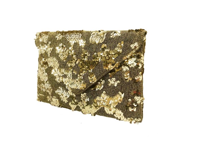 Flat Sequin Envelope Clutch