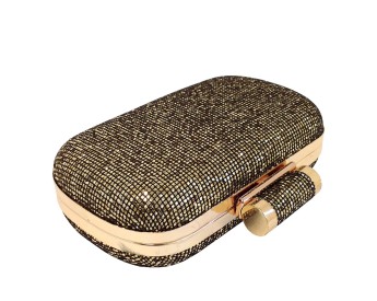 Gold Sparkling Evening Box Clutch