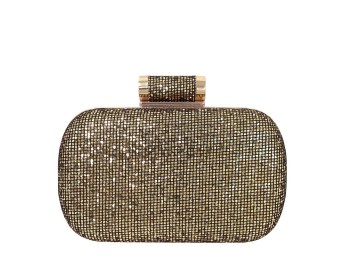 Gold Sparkling Evening Box Clutch