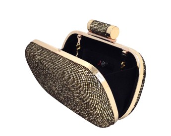Gold Sparkling Evening Box Clutch
